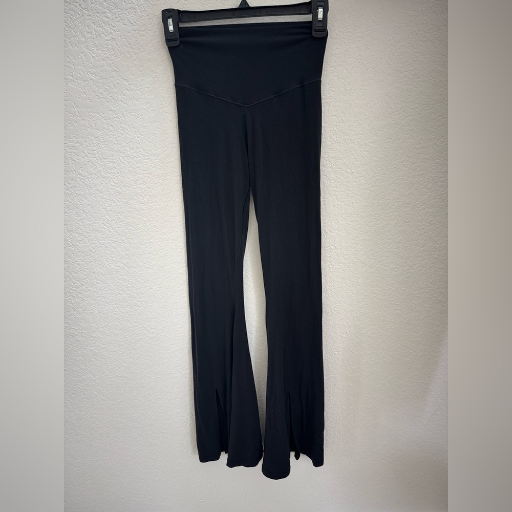 Aerie Black Split Hem Flare Leggings